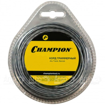 Корд триммерный Champion Alu Twist 3.0мм, 60м (витой)+нож  в Уфе