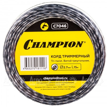 Корд триммерный Champion Tri-twist 2.7мм, 15м (витой треугольник)  в Уфе