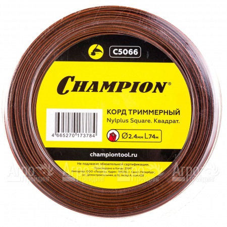 Корд триммерный Champion Nylplus Square 2.4мм, 74м (квадрат)+нож  в Уфе