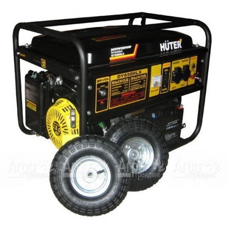 Бензиновый генератор Huter DY6500LX 5.0 кВт с колёсами и аккумулятором в Уфе