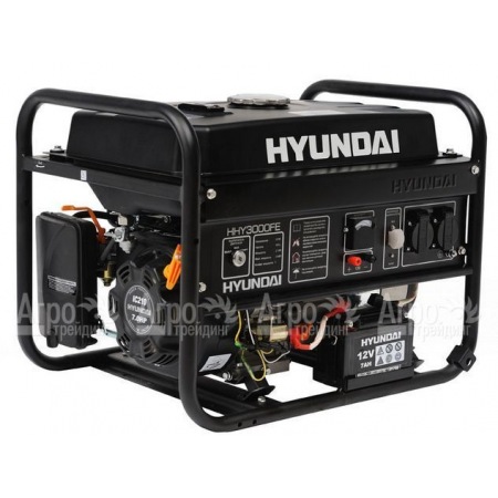 Бензогенератор Hyundai HHY 3000FE 2.7 кВт с транспортировочным комплектом HOME Serie 3000 в Уфе