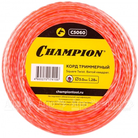 Корд триммерный Champion Square Twist Duo 3.0мм, 28м (витой квадрат)  в Уфе