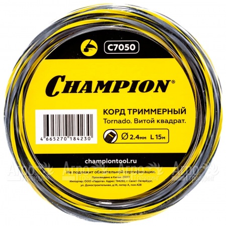 Корд триммерный Champion Tornado 2.4мм, 15м (витой квадрат)  в Уфе