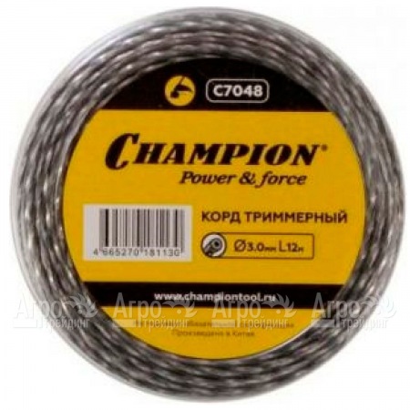 Корд триммерный Champion Tri-twist 3.0мм, 12м (витой треугольник)  в Уфе